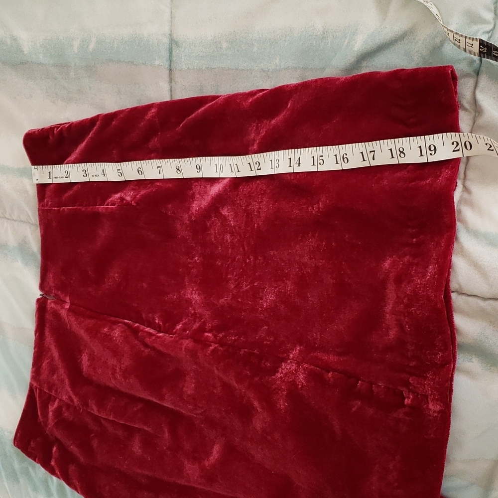 Anthropologie Monte Raspberry Velvet Mini Skirt - Picture 10 of 16